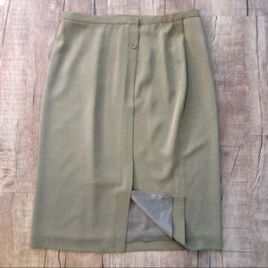 Garfield & Marks SZ 10 Fully Lined Olive Mid Skirt